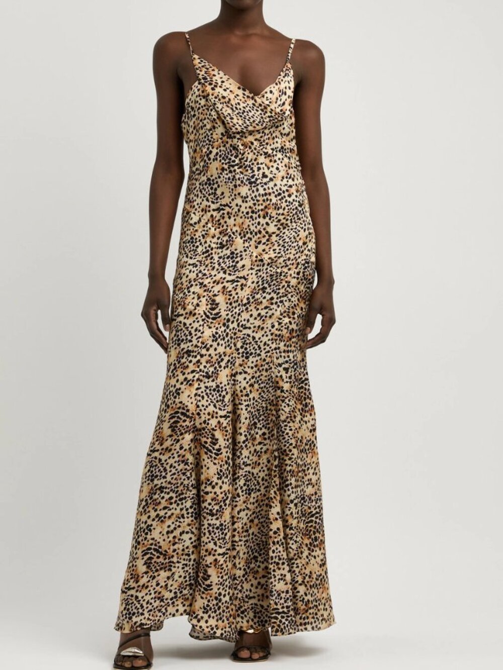 Isabel Marant Manelia Leopard-Print Maxi Slip Dress Multi Floral, Size 38